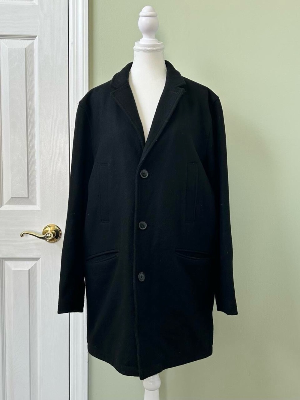Black wool peacoat